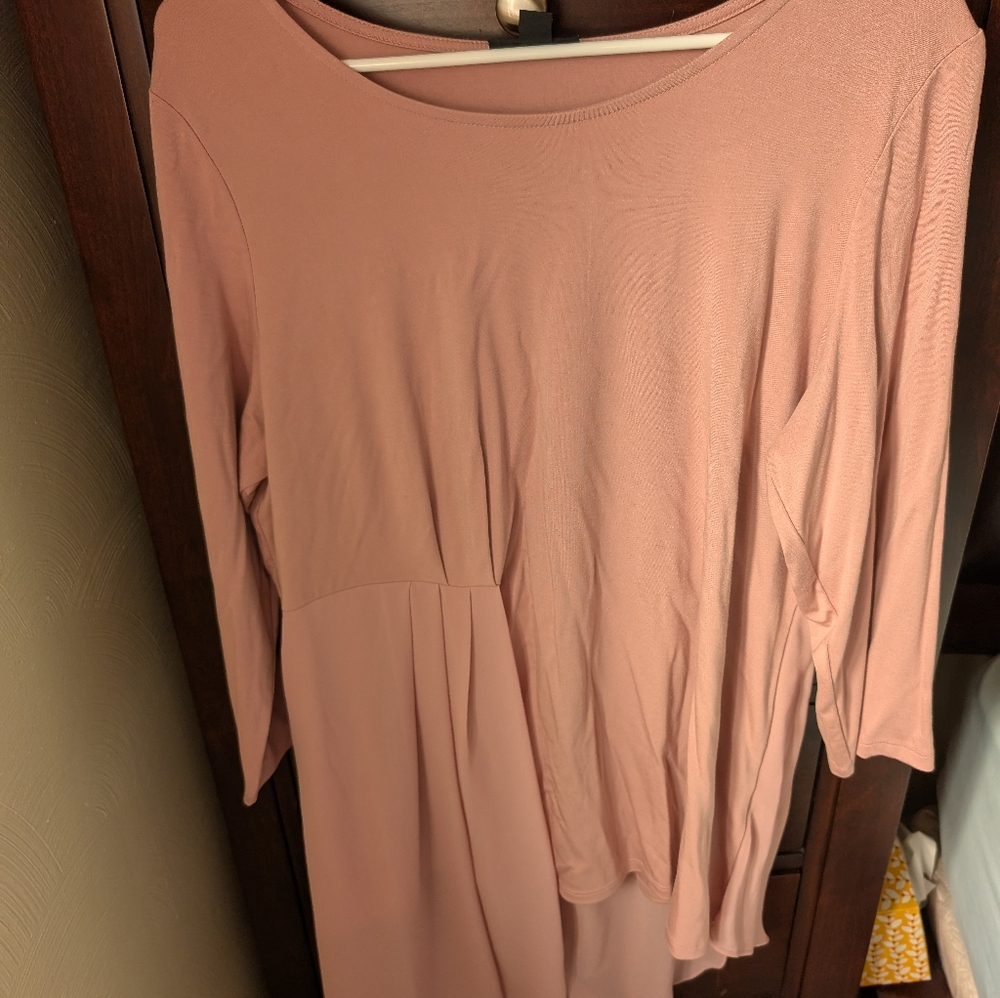 Alfani asymmetrical three quarter sleeves shirt.